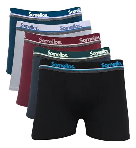 Kit 5 Cuecas Boxer Plus Size Masculino Microfibra Somellos
